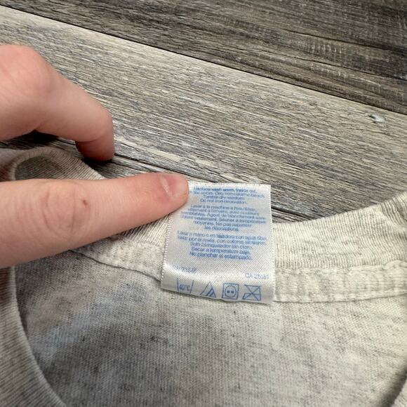 Vintage 90s Y2K Caution Radioactive Rontgen Rad Tech Humor Grey Mens L Funny Tee - Picture 7 of 10